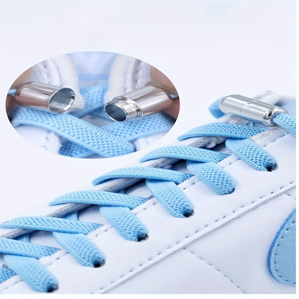 Unisex Elastic Shoe Lace Buckles Reusable Gold Lock No-Tie Accessories