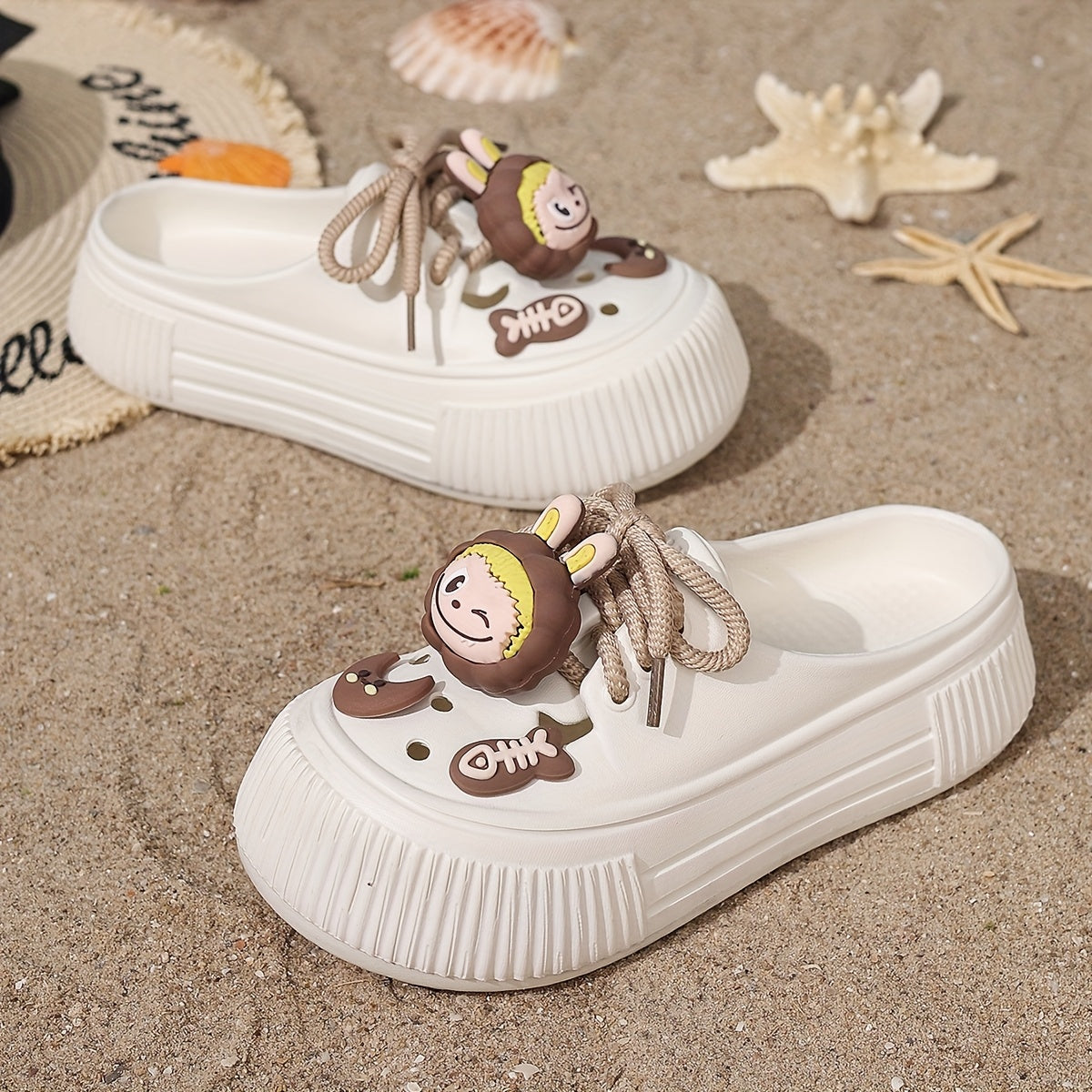 Women's Cartoon Bear Platform Sandals Soft EVA Slip-Ons Indoor Outdoor