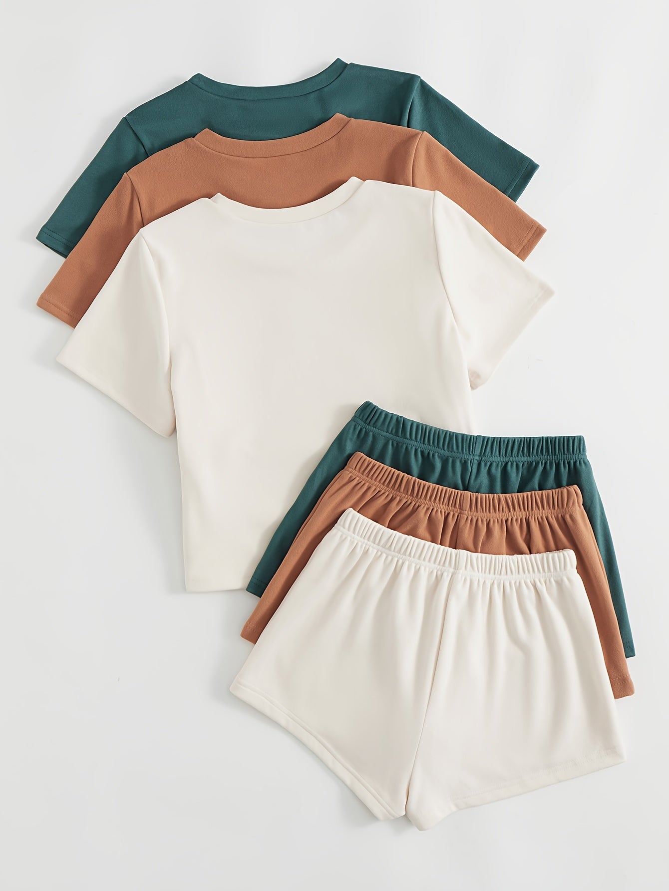 Conjunto de ropa de descanso para mujer de terciopelo, top de manga corta y pantalones cortos, en varios colores