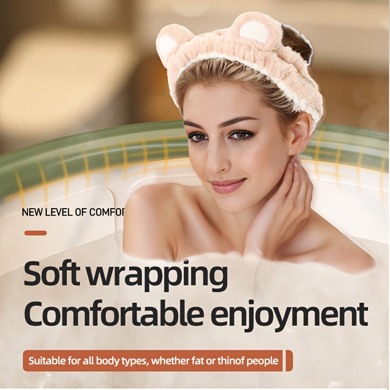 Foldable Bathtub with Drainage Hot Cold Water Spill-Proof for Home Bathroom