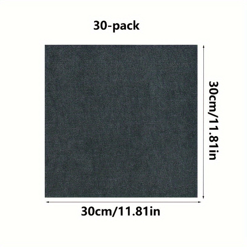 10/20/30 Paket Shakllar va Chiziqlar O'z-o'zidan yopishqoq Gilam Plitalari Ofis va Tijorat Pollari uchun, Oson Qopqoq va Yopishtirish O'rnatilishi, O'lchamga Mos Kvadrat Kvadratlar.