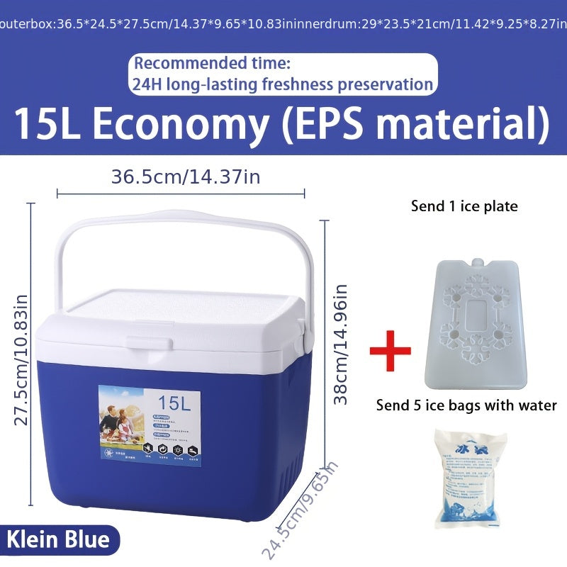 Portable Insulated Cooler Box for Outdoor Fishing Royal Blue Non-Electric Food Contact Safe