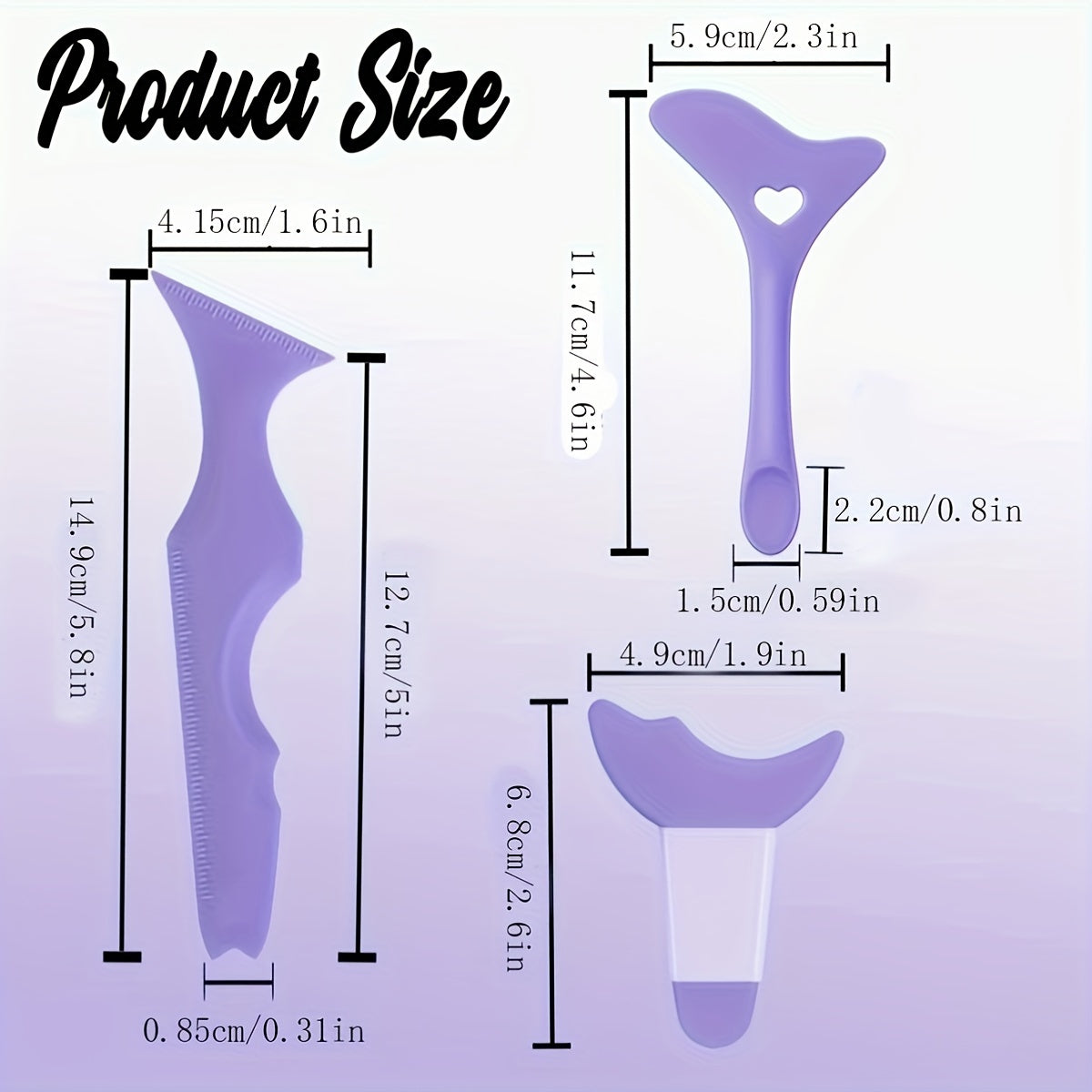 Набор трафаретов для подводки глаз из силикона из 3 штук, многоразовый инструмент для макияжа для идеальных линий глаз