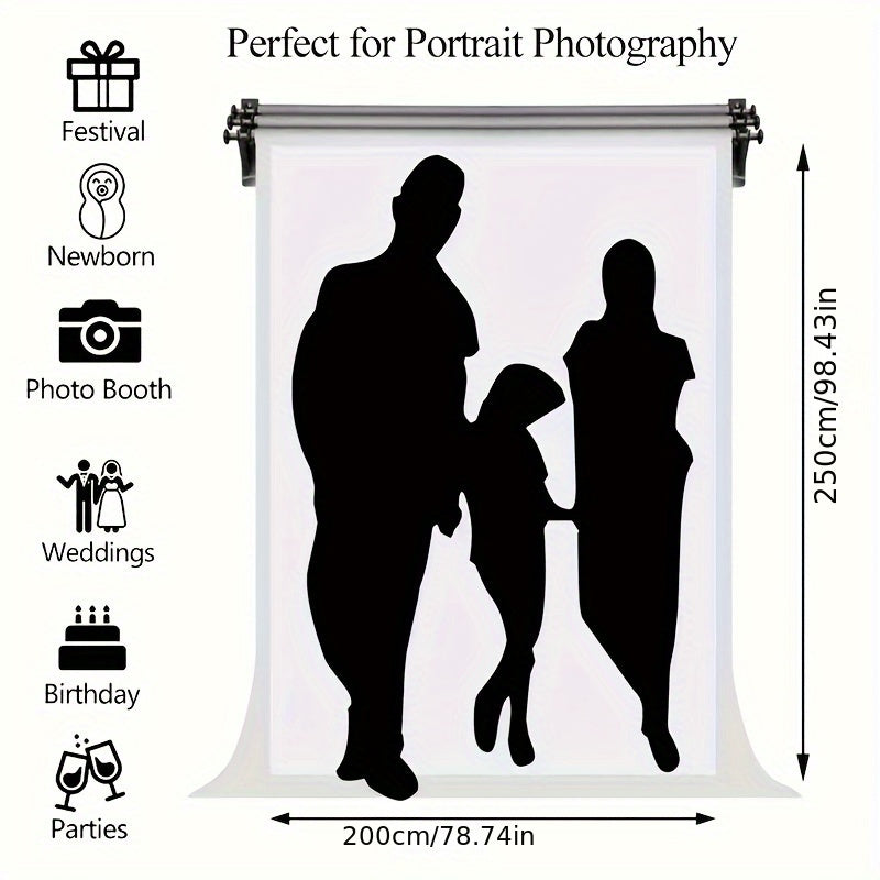 Fondo de poliéster negro para fotografía para grabación de video y cortinas de fiesta, grande, reversible, lavable