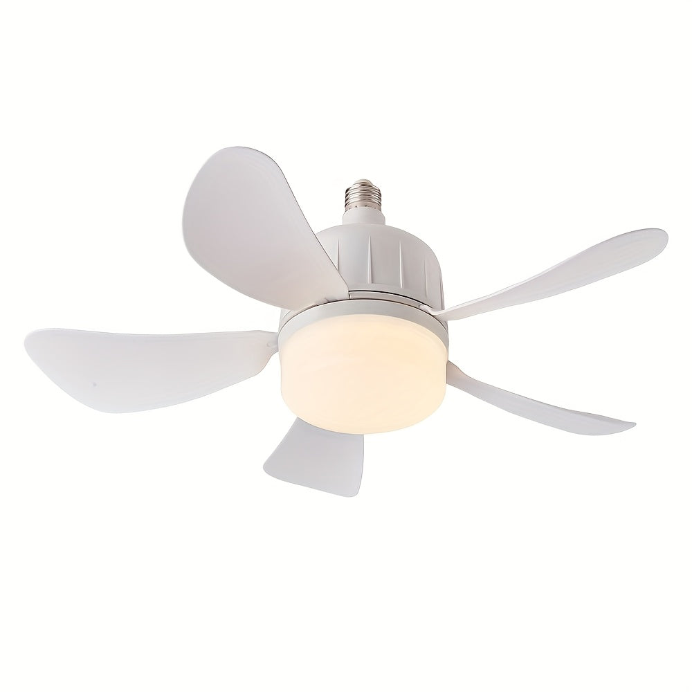 Small Household Fan Light with Remote Control E27 Screw Socket Indoor LED Fan