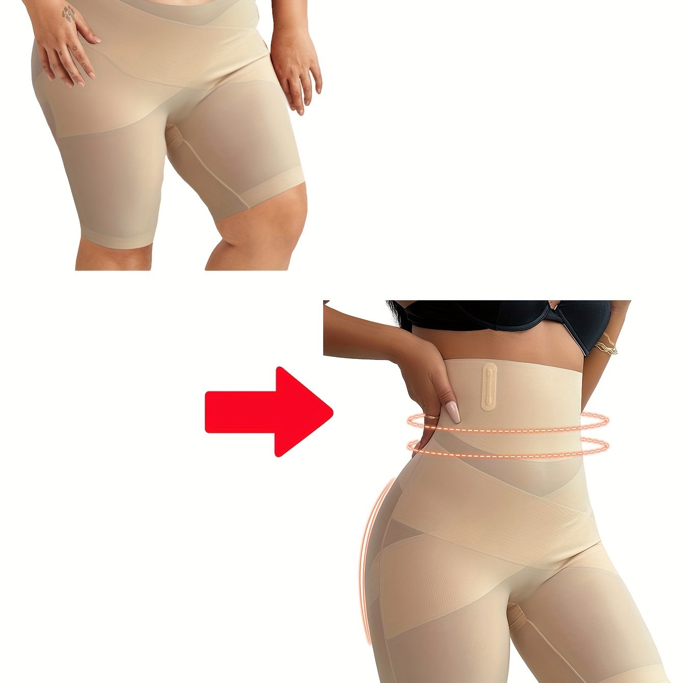 TE6079-SKIN: Женское корректирующее белье для талии, живота и бедер с невидимой поддержкой для комфорта.