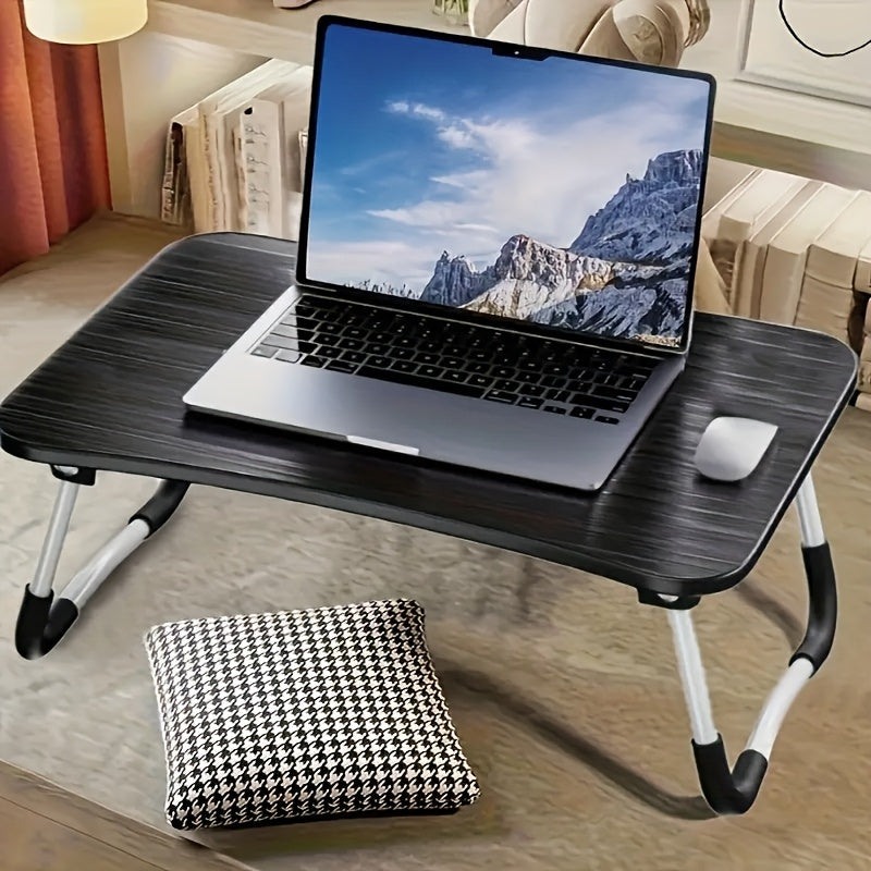 Черный деревянный регулируемый складной стол для ноутбука для использования в кровати или на диване