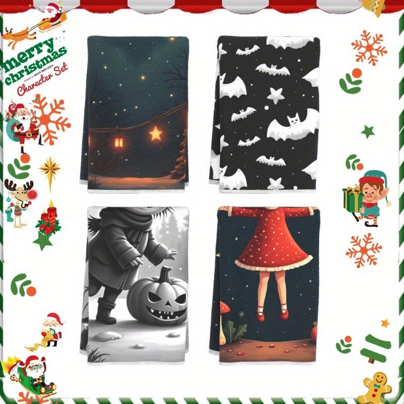 Set of 4 Christmas Decorations Snowman Snowflake Reindeer Winter 45.72x66.04cm