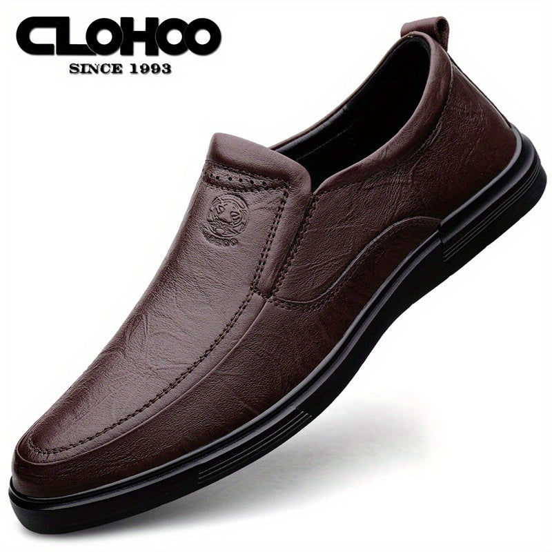 Men's Slip On Loafer Shoes Leather Casual Round Toe for Fall Spring Summer Winter