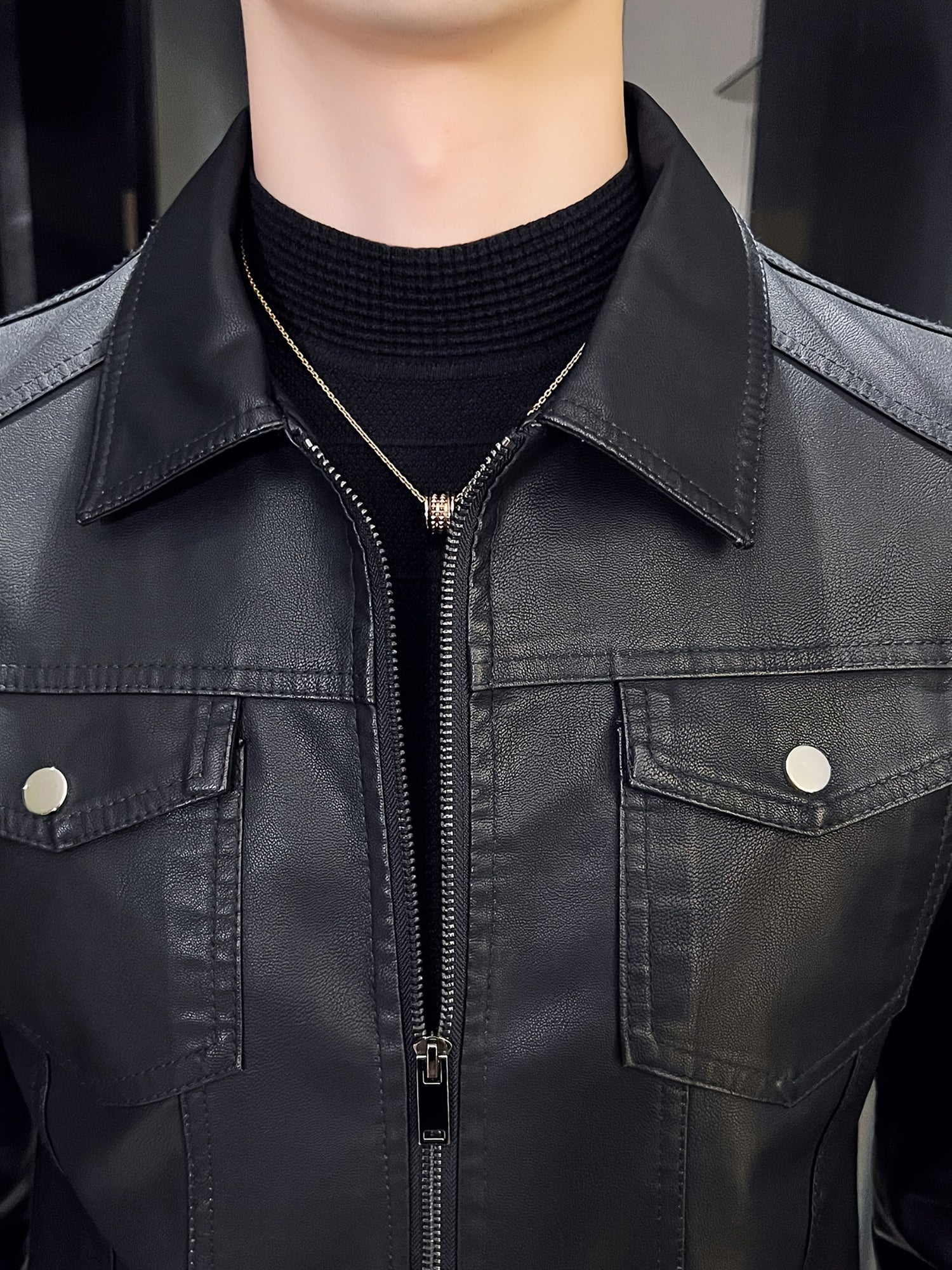 Мужская водонепроницаемая ветронепроницаемая куртка с воротником из ПУ и множеством карманов