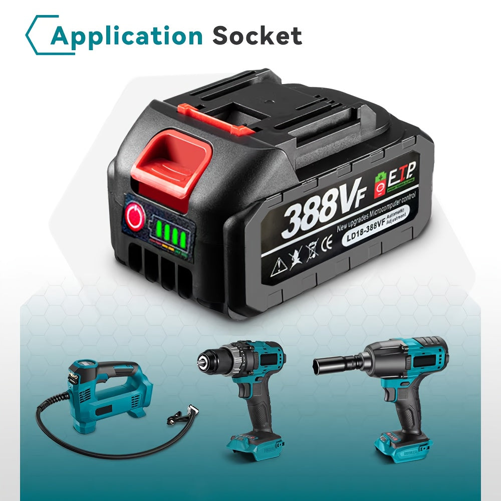 Lithium-Ion Power Tool Battery for Brushless Drill Wrenches 1300mAh Rechargeable