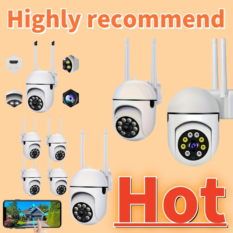 Qo‘zg‘alish, burilish va zoom bilan simsiz xavfsizlik kamerası, kechqurun ko‘rish, ikki tomonlama audio, harakatni aniqlash, ob-havo sharoitlariga chidamli