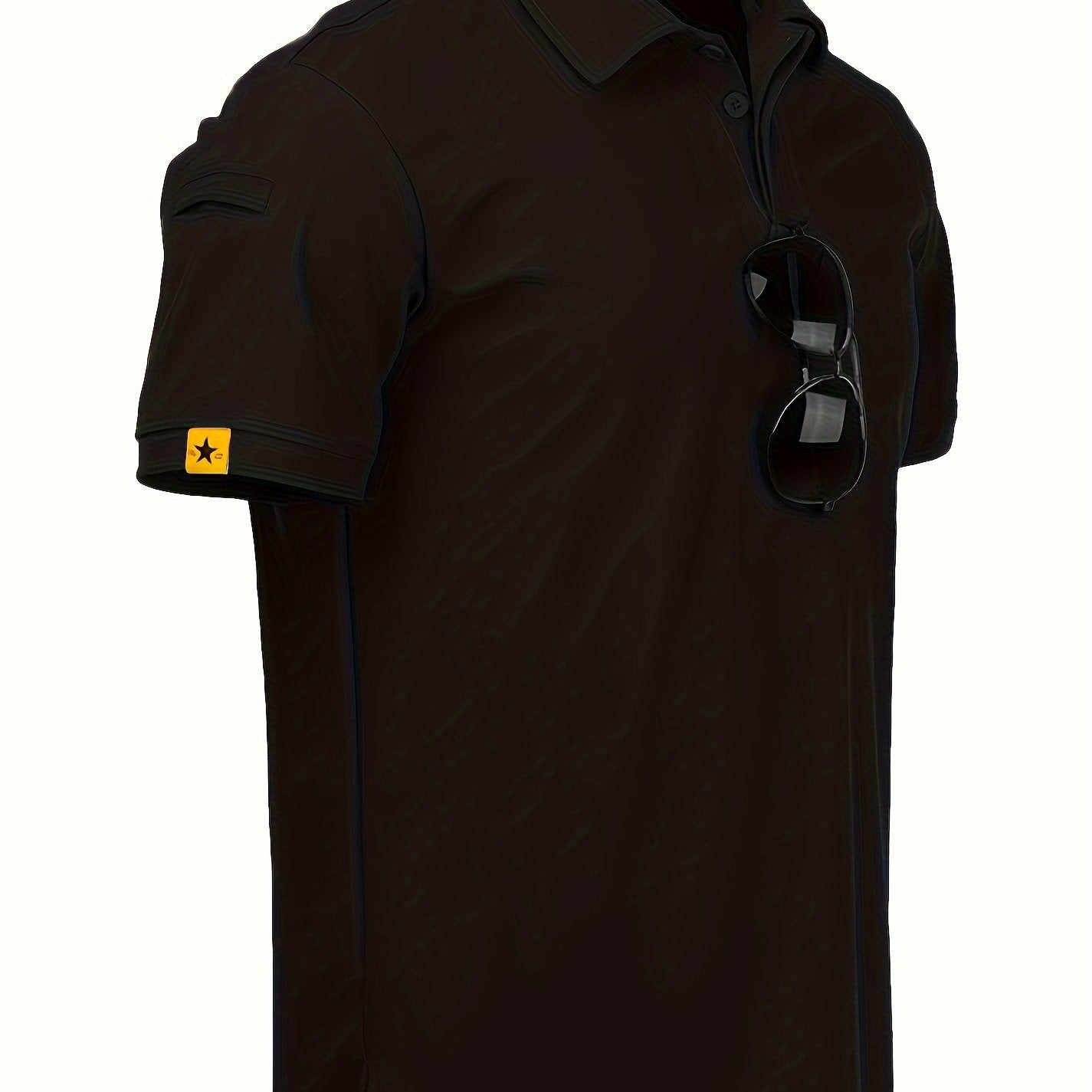 Camisa deportiva casual de poliéster elástico para hombres, ideal para golf y tenis