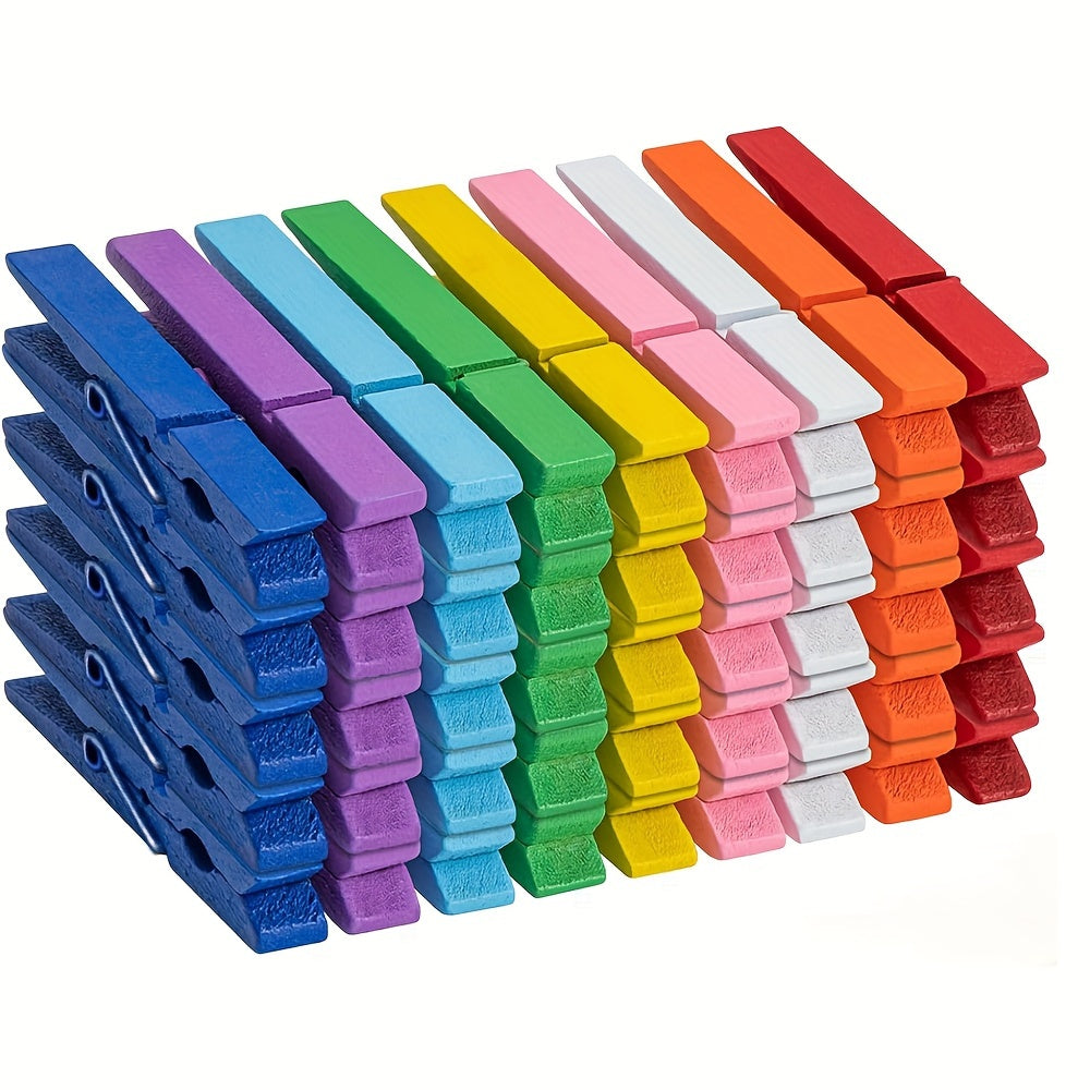 Mustahkam Yog'och Kiyim Qisqichlari - 7.19 sm, 9 Ta Rangli - Qiyin Shartlar uchun Kiyim Qisqichlari, San'at va Qo'l Ishlari, va Kir yuvish - Rustga chidamli Yog'och Qisqichlar Sinf Xonasi Rasmlari va Boshqalar uchun