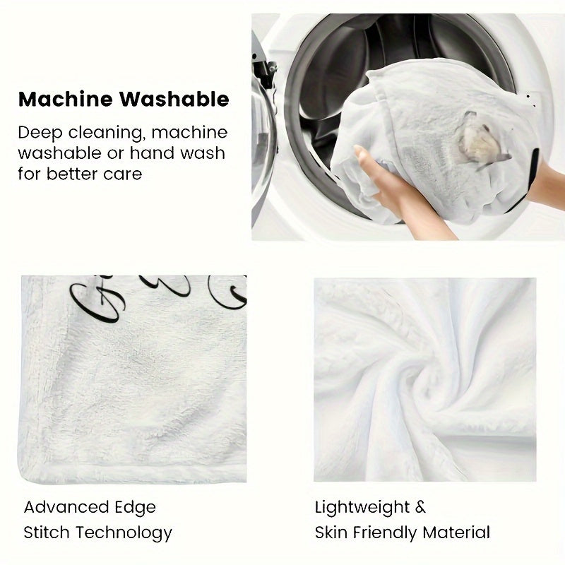 Orange and White Checkered Fleece Throw Blanket with Geometric Pattern for All Seasons