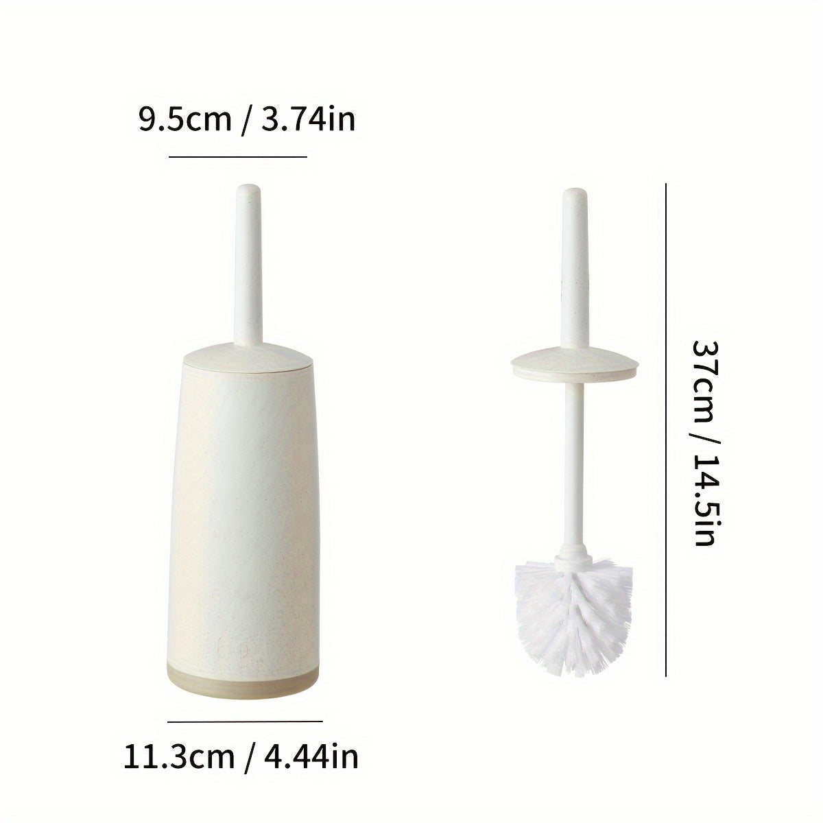 Long Handle Toilet Brush with Splash-Proof Base and No Dead Corner Design