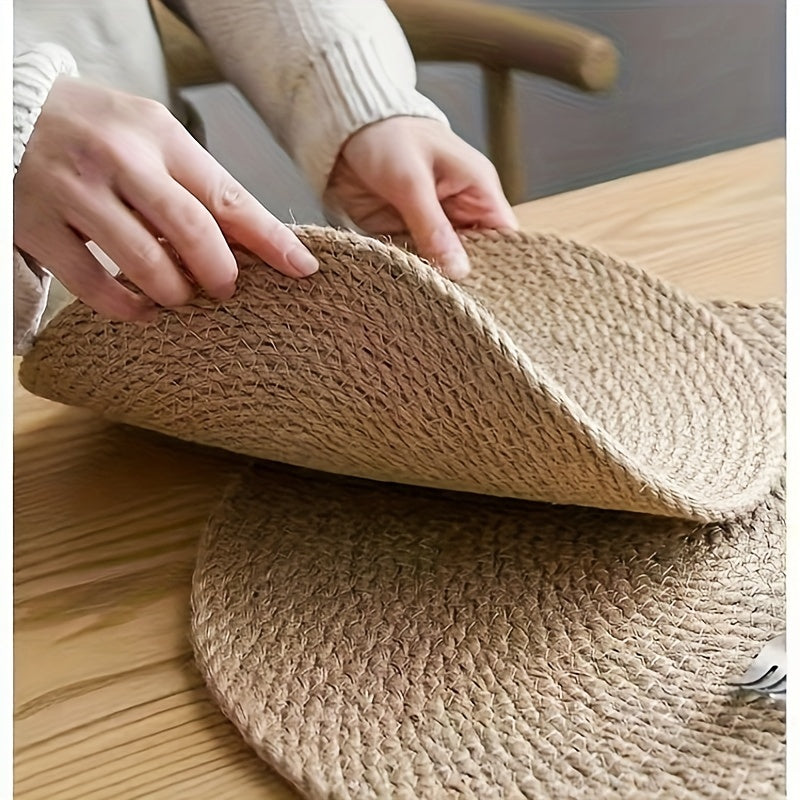 Japanese-Style Jute Placemat for Dining Table Insulation Bowl Pot Holder Coaster