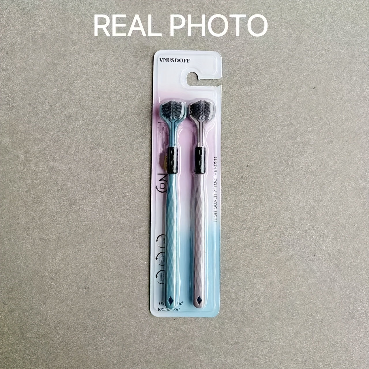 2-Pack Toothbrushes for Deep Cleaning with Tongue Scraper Soft Bristles