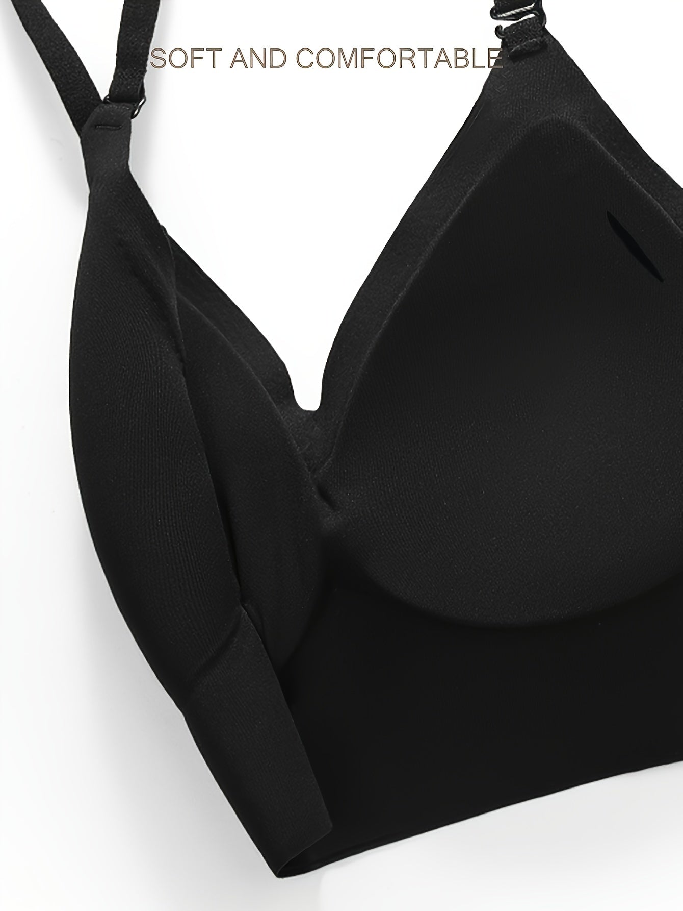 Women’s Nylon Bralette Wireless Removable Backless Push-Up Seamless Breathable High Support