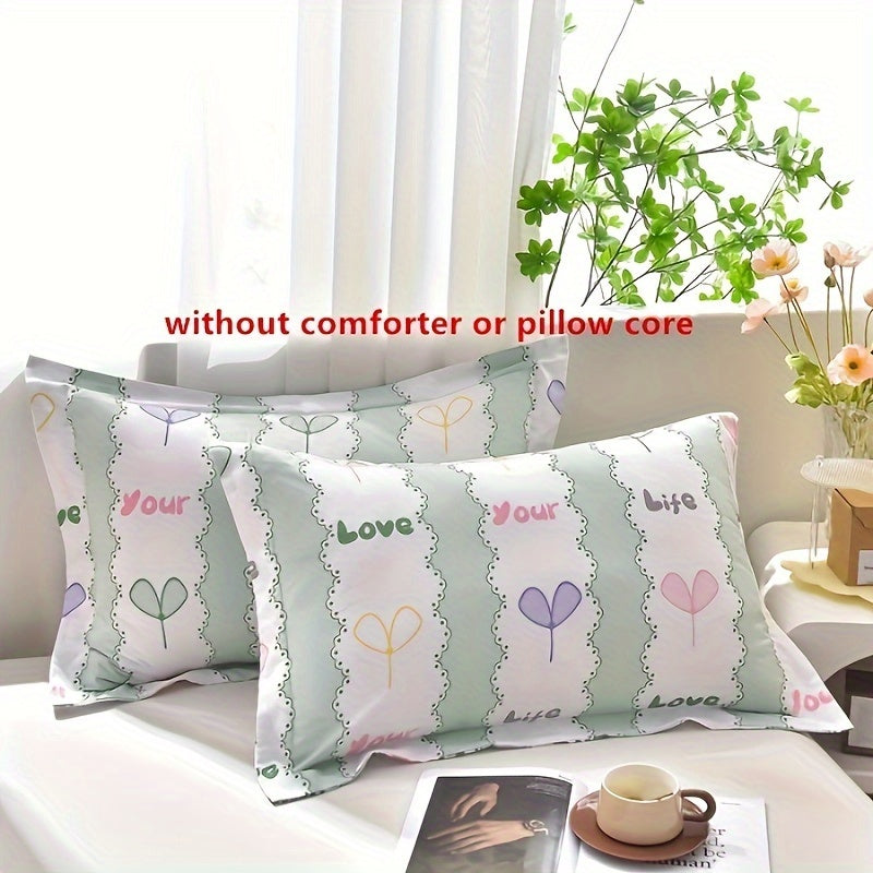 2 Pack Washable Fabric Pillowcases Skin-Friendly Soft Breathable Queen Size
