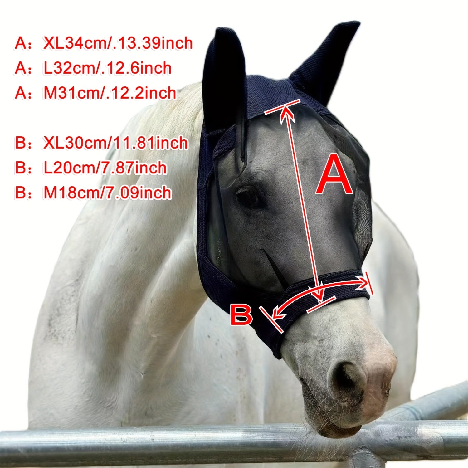 Horse Mask with 86% UV Protection Breathable 3D Mesh High Elasticity
