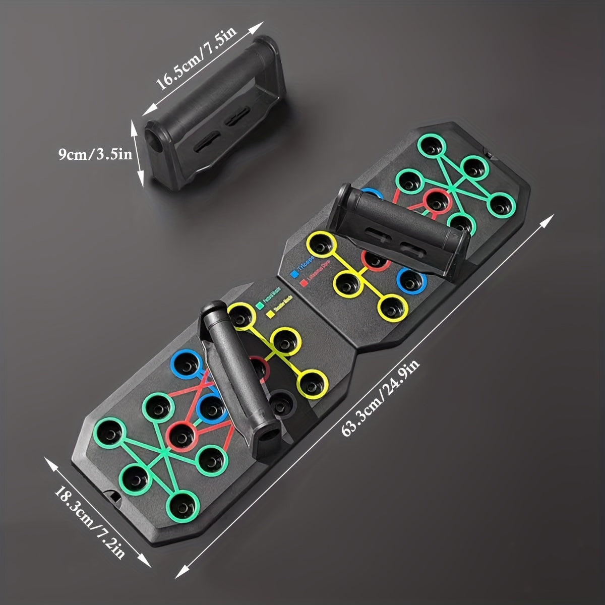 Многофункциональная 30-отверстная доска для отжиманий для тренировок кора и пресса, прочный материал ABS, черный