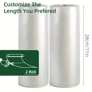 5m BPA-Free Vacuum Sealer Rolls 2pcs PE+PA Material Leak-Proof Durable for Sous Vide Storage