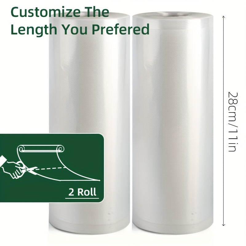 5m BPA-Free Vacuum Sealer Rolls 2pcs PE+PA Material Leak-Proof Durable for Sous Vide Storage