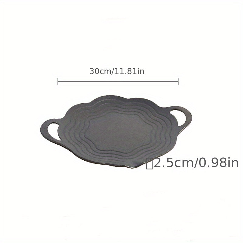 Round Cast Iron Grill Pan for Outdoor Camping & BBQ