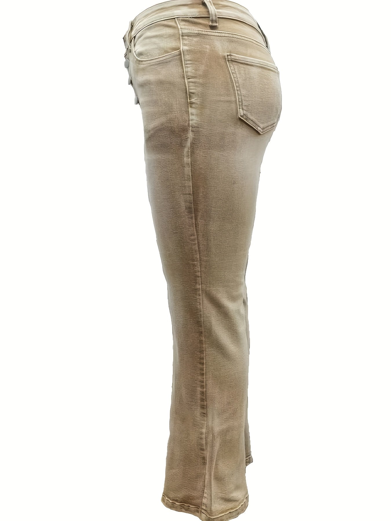 Женские брюки с расширяющейся кромкой большого размера из эластана, синий 14-24