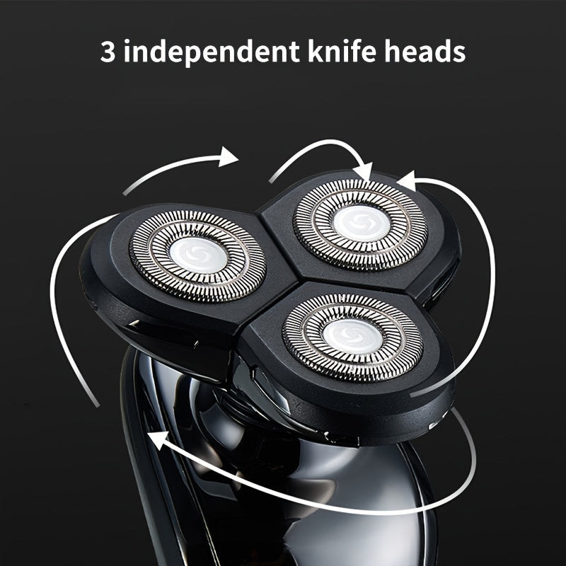 Men's Electric Shaver USB Rechargeable with Digital Display Nose Sideburn Trimmer Stainless Steel