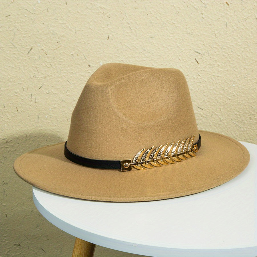Men's Wide-Brimmed Solid Color Hat Sun Protection Fashion Accessory