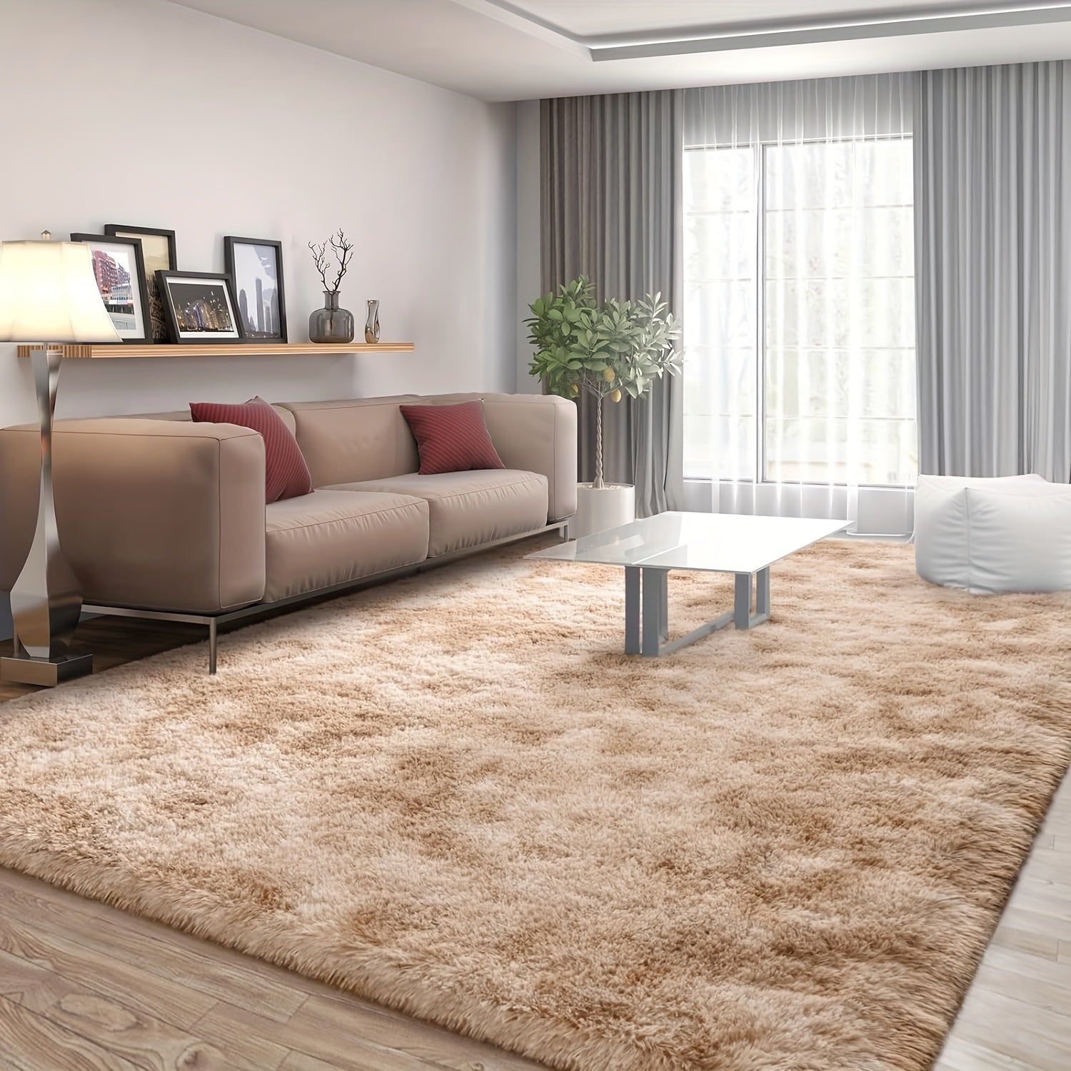 Shaggy Area Rug 200cm x 78.7in Polyester Indoor Living Bedroom Carpet