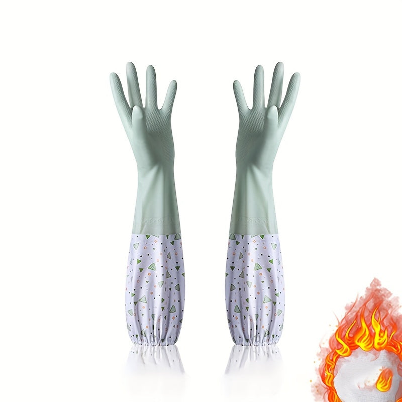 Suv o'tkazmaydigan fleece qo'lqoplar, latekssiz, PVC, oshxona va hammom uchun tozalash