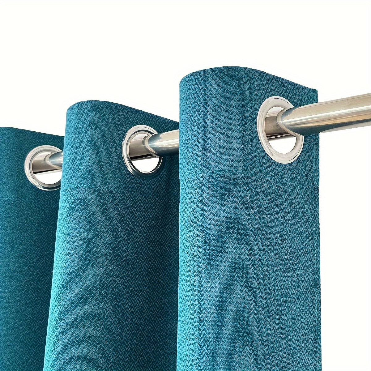 Затемняющие занавески из искусственного льна с текстурой и люверсами - Идеально для спальни, гостиной, домашнего декора