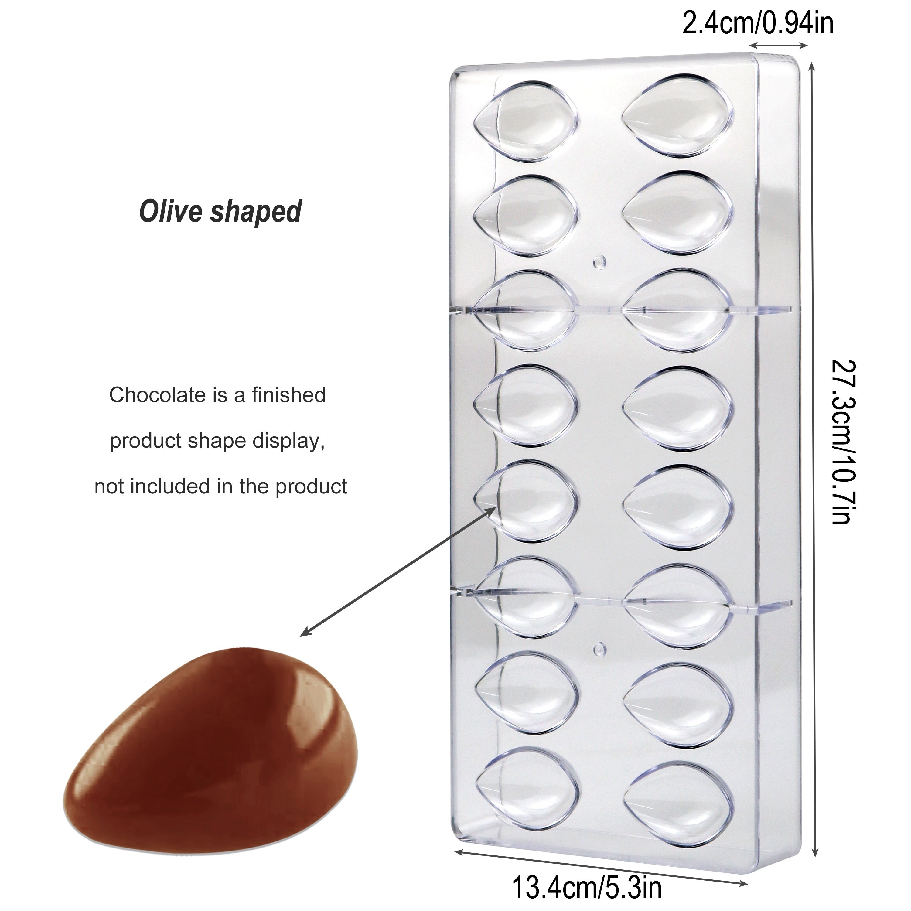 Plastic Chocolate Molds Set BPA-Free Heart Egg Bar Diamond for Mousse Jelly Candy