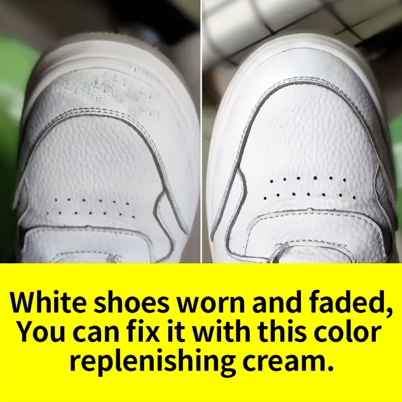 White Faux and Vinyl Shoe Repair Kit - Color Fixing Cream for Scratches
