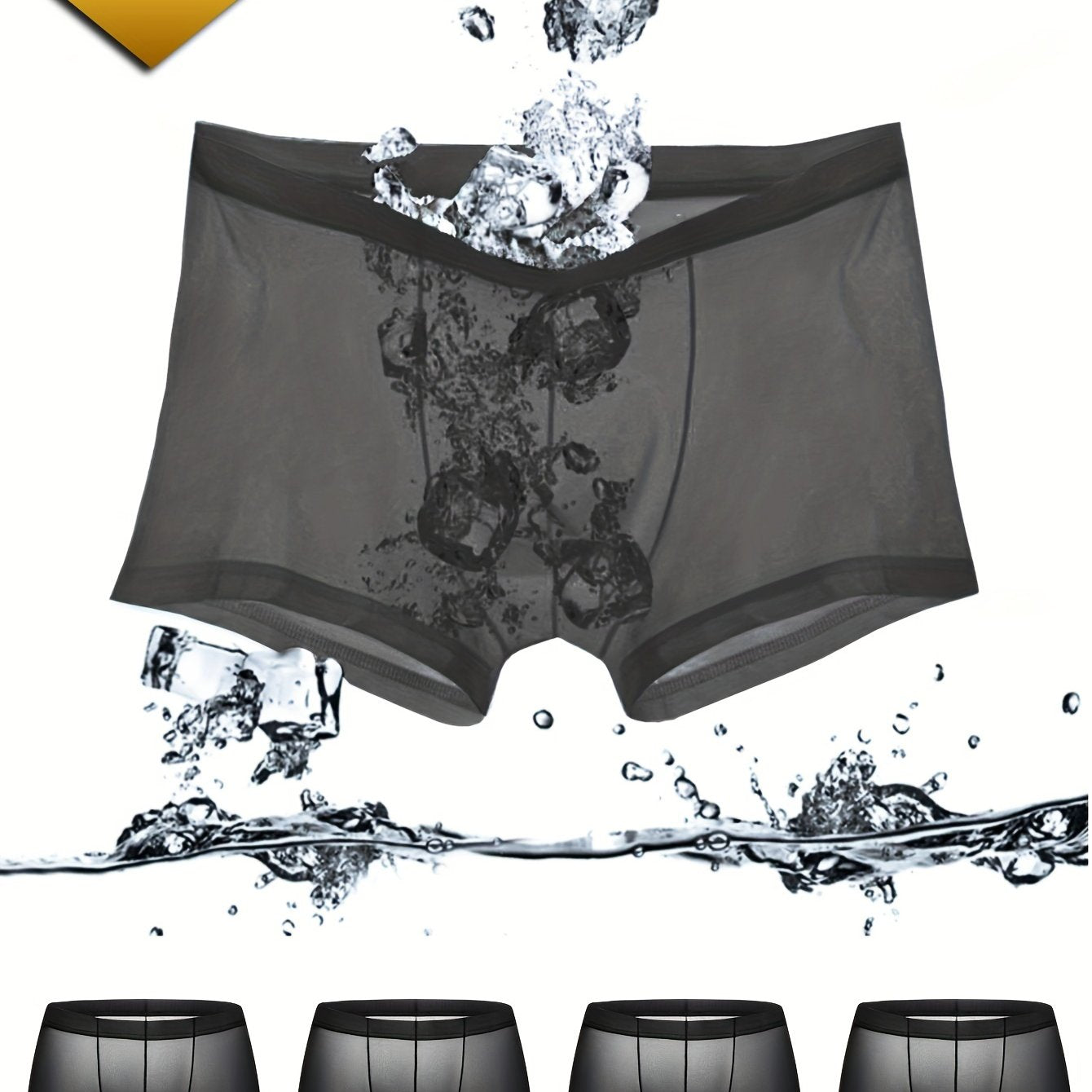 Erkaklar uchun 4 ta to'plam, nafas oladigan tolali ichki kiyim, cho'ziluvchan yarim shaffof bokser shortlar, 93% polyester va 7% spandeksdan tayyorlangan, engil va qulay.