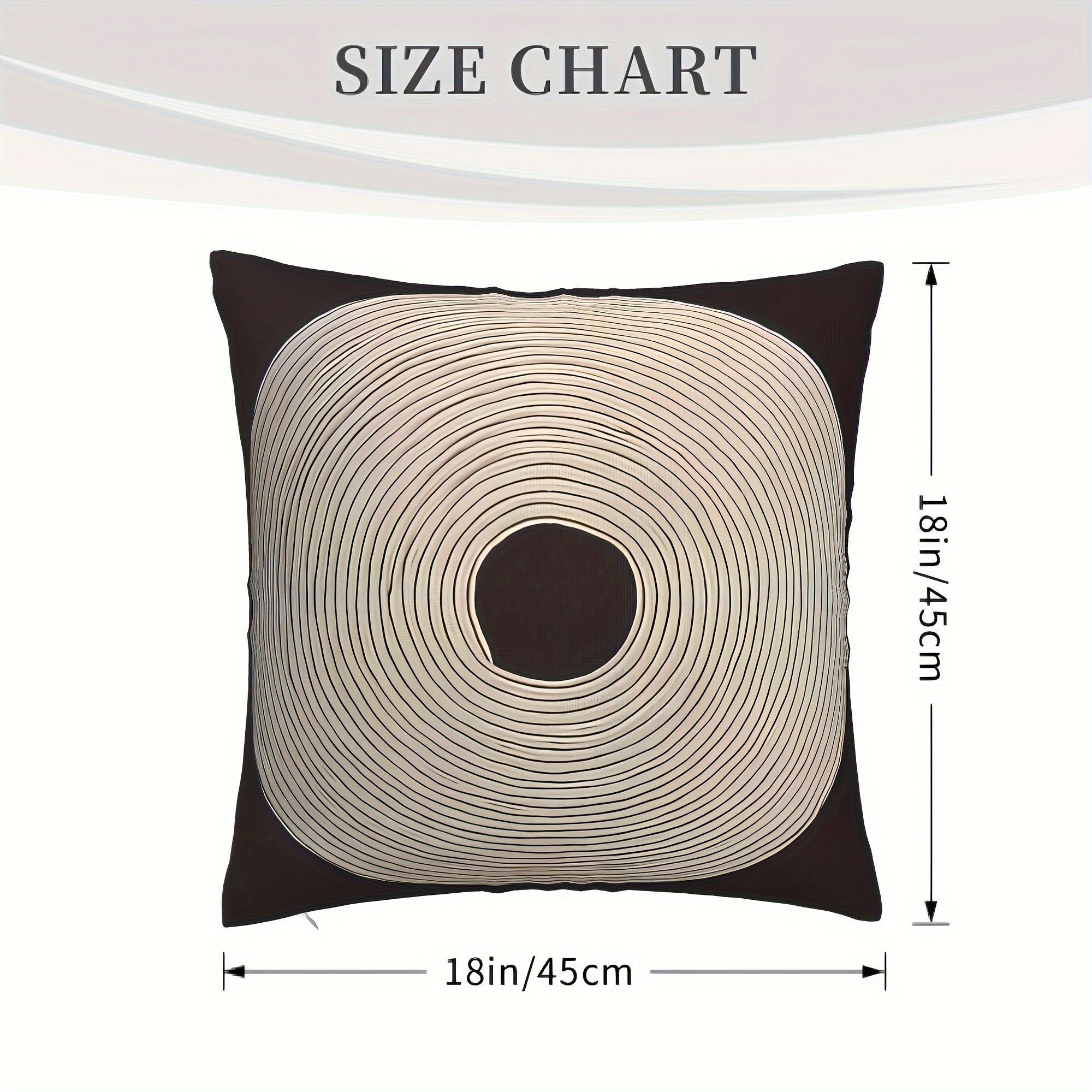 Square Cushion Cover 45cm Black and White Geometric Fabric Pillowcase