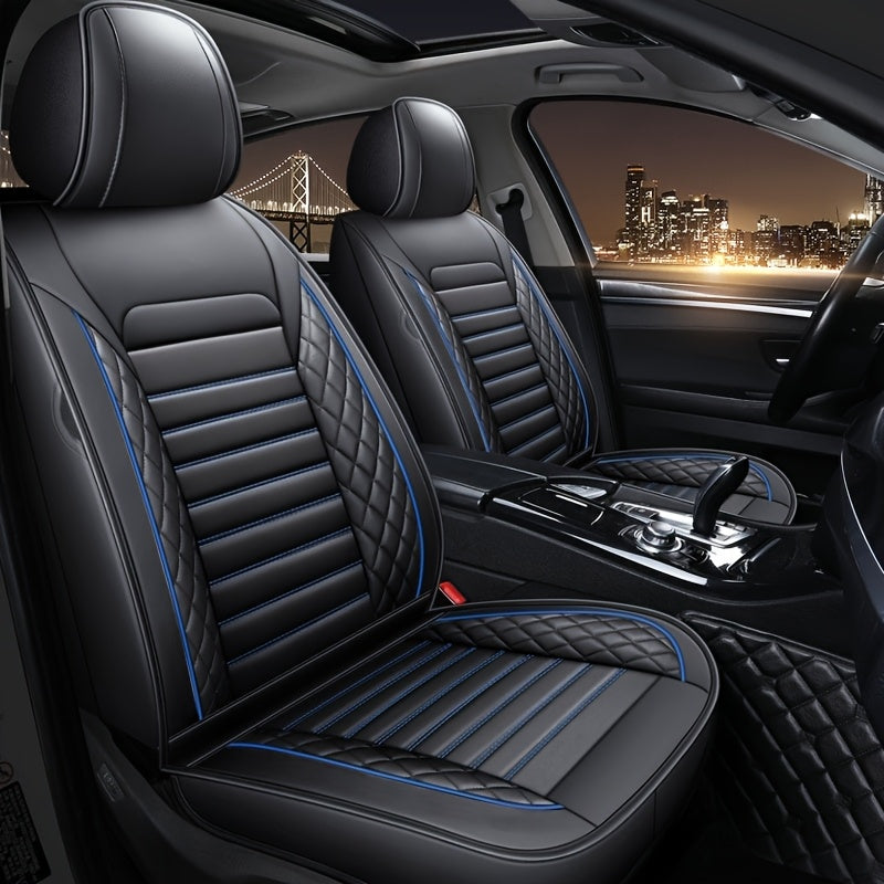Роскошный набор чехлов для автомобильных сидений на 5 мест из искусственной кожи, универсальная посадка для седанов и внедорожников