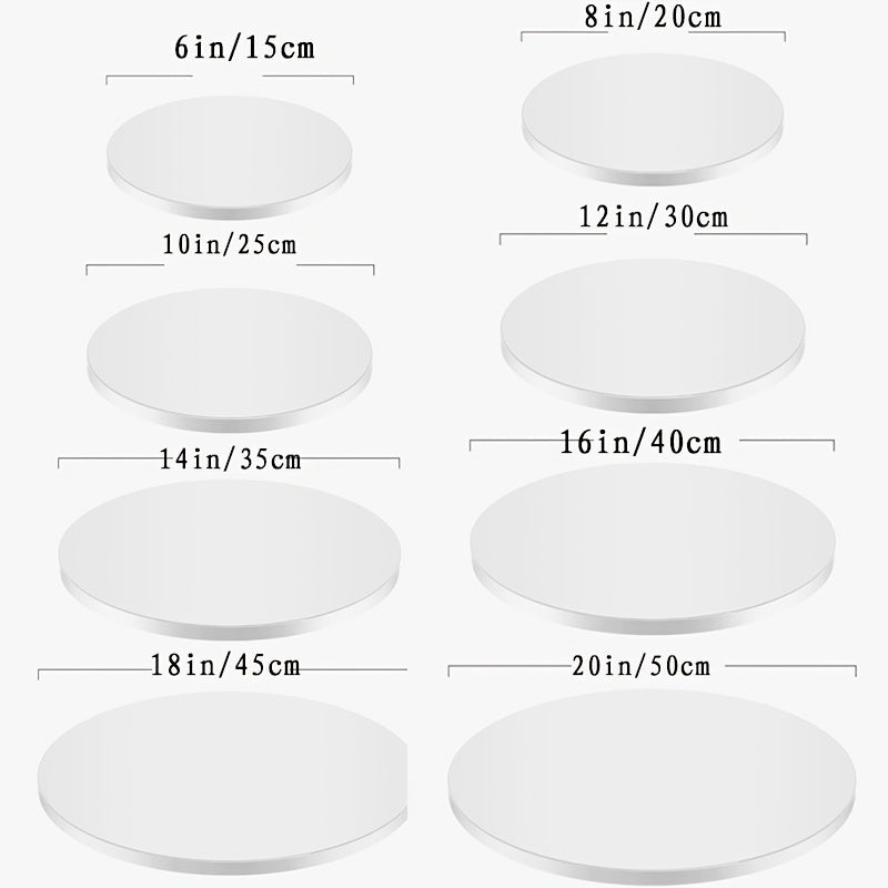 Round White Cake Boards Pack of 2 Sturdy Food-Grade Cardboard Bases for Cakes