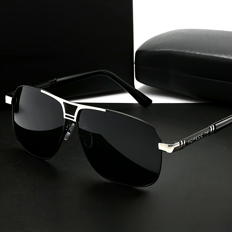 Large Metal Sunglasses for Men and Women Polarized Lens for Outdoor Fishing and Travel