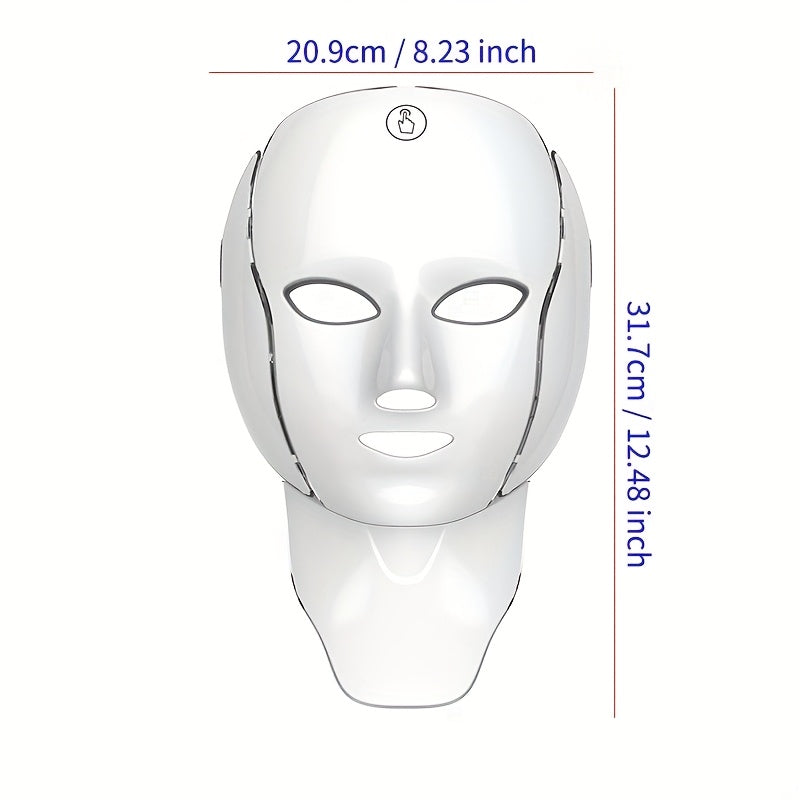 Dispositivo de cuidado facial LED de 7 colores para mujer, recargable, pantalla táctil, portátil, regalo para el Día de San Valentín