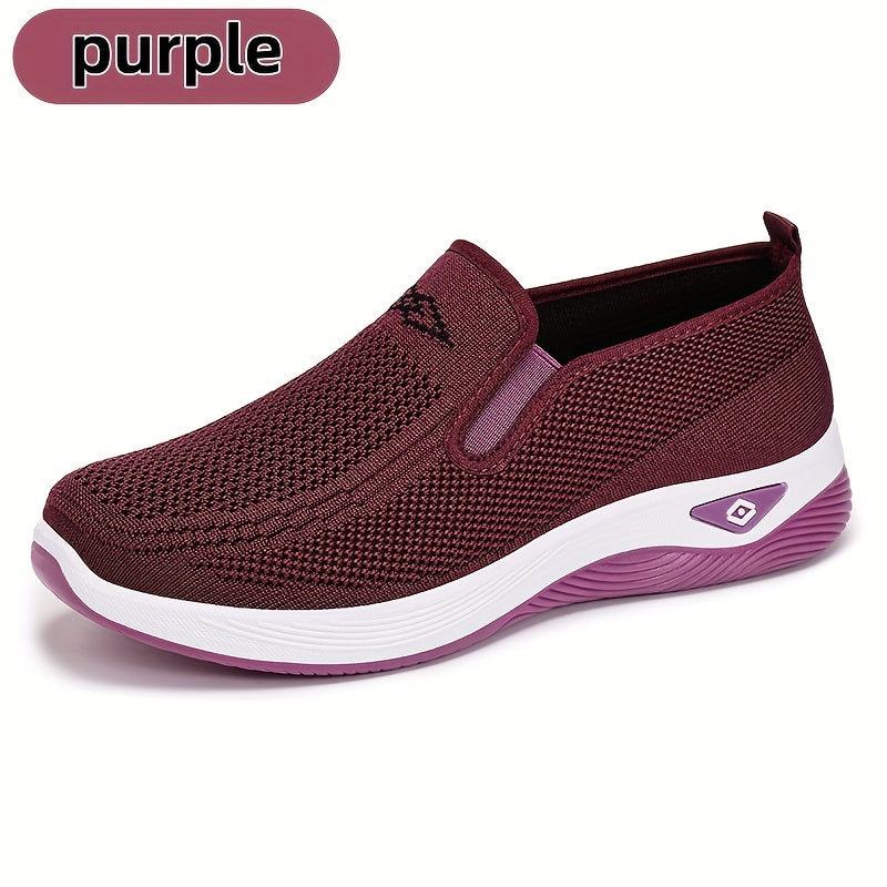 Women's Slip-On Sneakers Low Cut Comfort Walking Shoes Breathable Cushioned