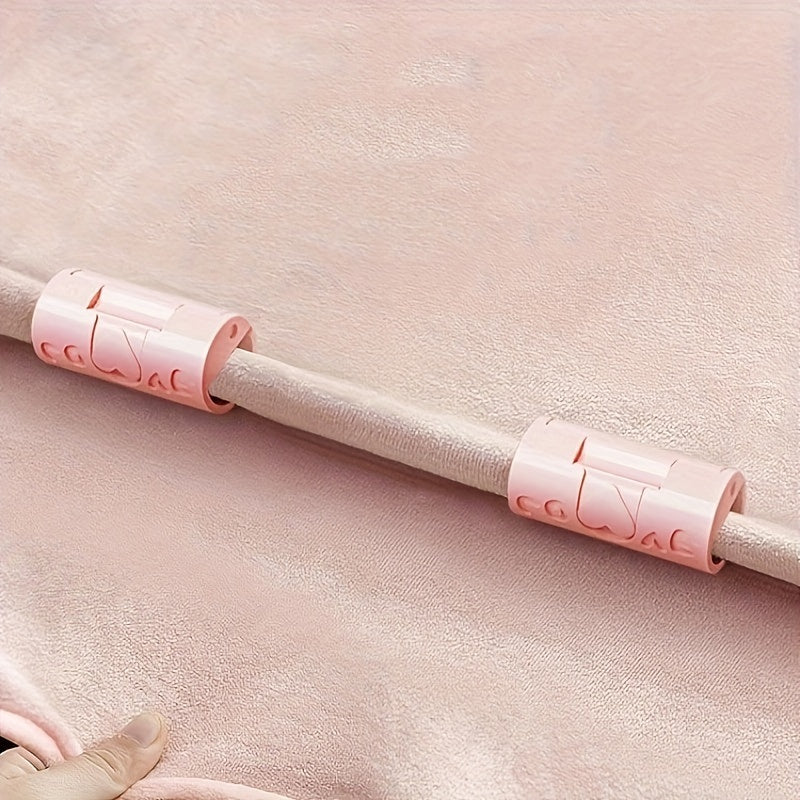 Set of 4 Pink Bed Sheet Clips for Securing Quilts and Blankets