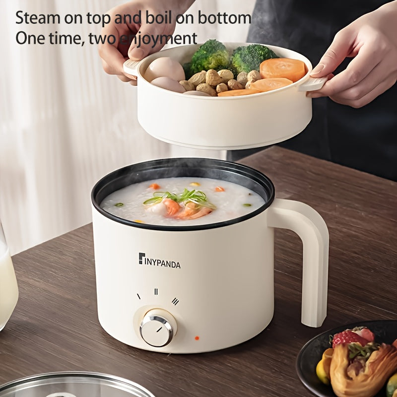 Vaporera eléctrica de doble capa con gran capacidad de olla caliente para cocinar al vapor y hervir en dormitorios, hogares y oficinas