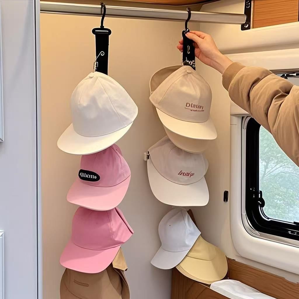 Stainless Steel Hat Rack with 8 Clips for Baseball Caps Home Wardrobe