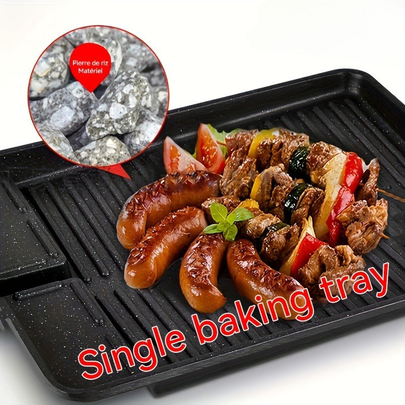 Non-stick rectangular grill pan for indoor outdoor cooking restaurant supplies metal