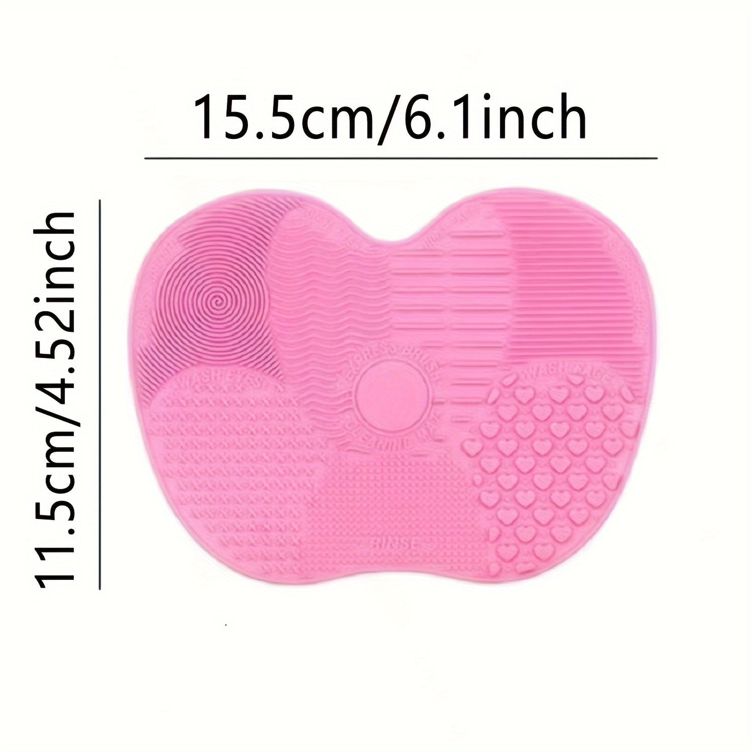 Pink Silicone Apple-Shaped Scrub Pad with Suction Cup for Beauty Care