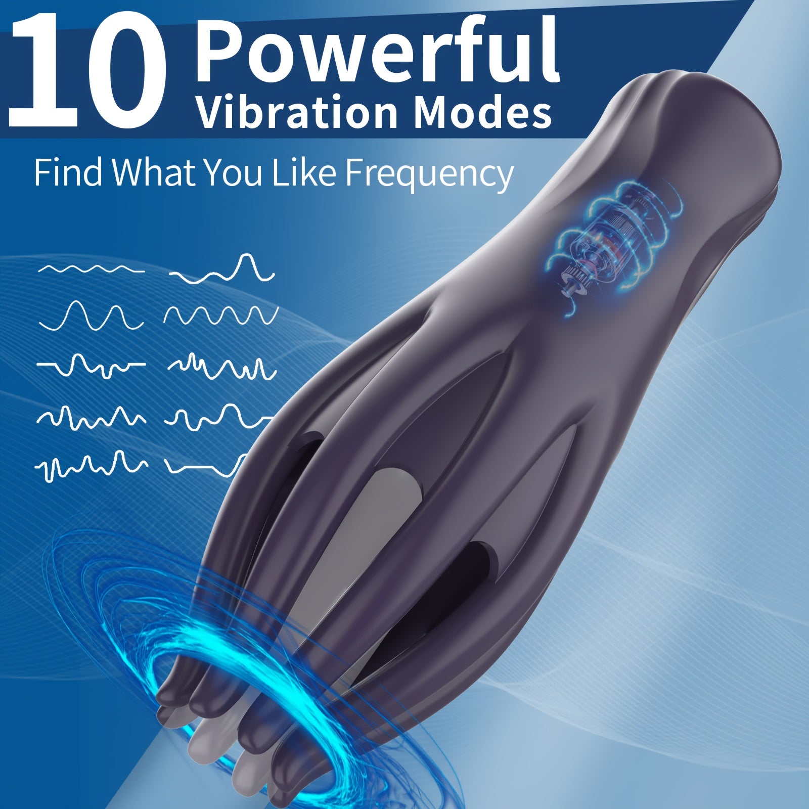 Men Vibrating Self-Stimulator Rechargeable Lithium Battery 10 Intensity Levels
